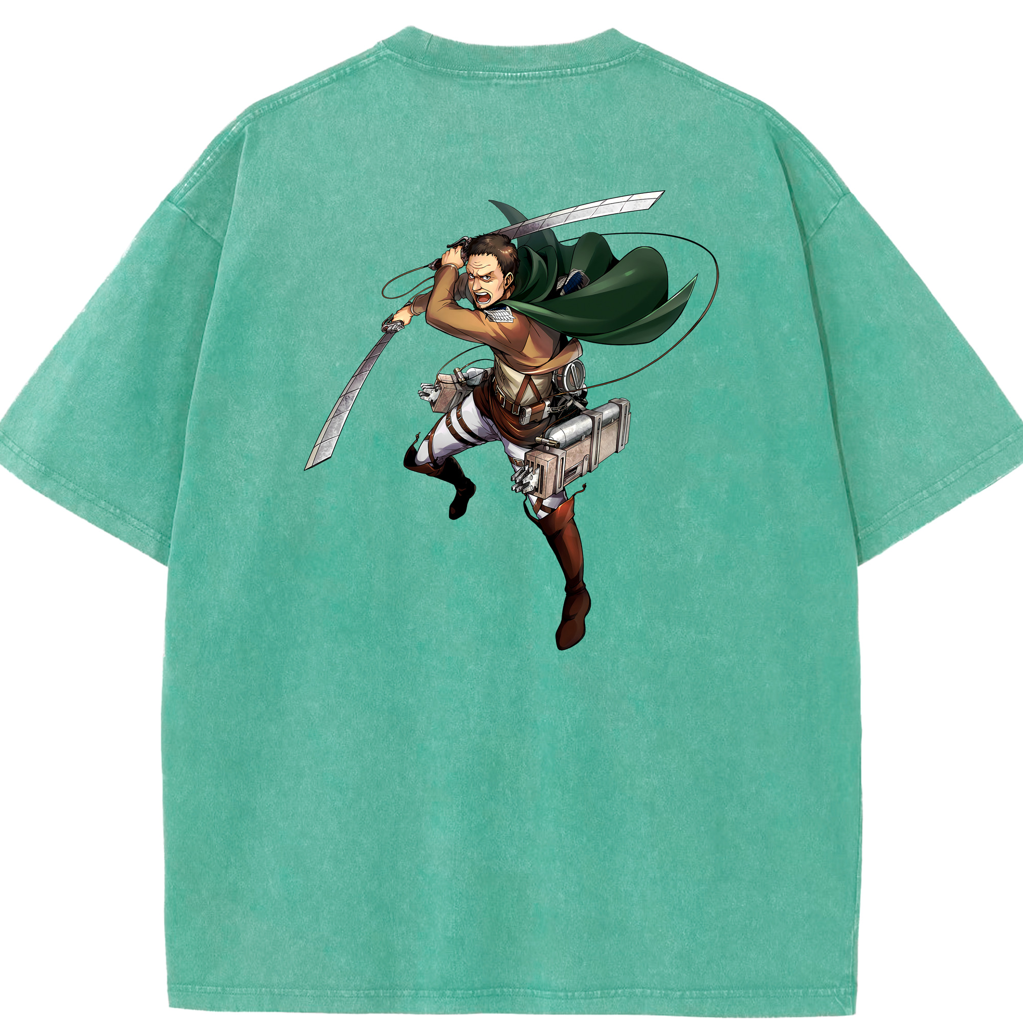 （画像用） 進撃の巨人 Attack on Titan 綿100% ヴィンテージ風 半袖Tシャツ（背面プリント）